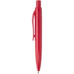 RCS recycled plastic mini ballpoint pen with blue ink red colour side view