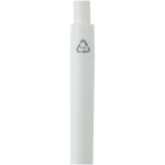 RCS recycled plastic mini ballpoint pen with blue ink white colour close-up view 1