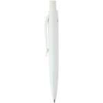 RCS recycled plastic mini ballpoint pen with blue ink white colour side view