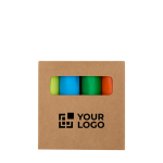 Set of 4-colour mini highlighters in kraft box main view