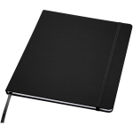A4 hardback notebook with elastic closure and synthetic leather, ruled pages black colour