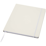 A4 hardback notebook with elastic closure and synthetic leather, ruled pages white colour
