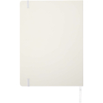 A4 hardback notebook with elastic closure and synthetic leather, ruled pages white colour second rear view