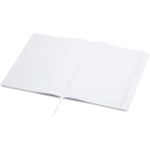 A4 hardback notebook with elastic closure and synthetic leather, ruled pages white colour second view