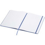 A4 hardback notebook with elastic closure and synthetic leather, ruled pages royal blue colour second view