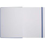 A4 hardback notebook with elastic closure and synthetic leather, ruled pages royal blue colour third front view