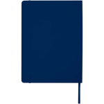 A4 hardback notebook with elastic closure and synthetic leather, ruled pages navy-blue colour second rear view