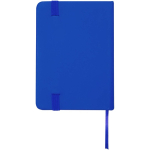A7 hardback notebook with faux leather cover, elastic closure and lined pages royal blue colour second rear view