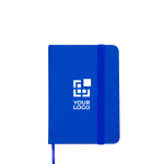 A7 hardback notebook with faux leather cover, elastic closure and lined pages main view