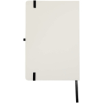 A5 hardback notebook with elastic closure and soft-touch finish, lined pages black colour second rear view