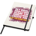 A5 hardback notebook with elastic closure and soft-touch finish, lined pages black colour