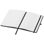 A5 hardback notebook with elastic closure and soft-touch finish, lined pages black colour second view