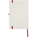 A5 hardback notebook with elastic closure and soft-touch finish, lined pages red colour second rear view