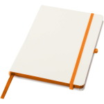 A5 hardback notebook with elastic closure and soft-touch finish, lined pages orange colour