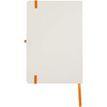 A5 hardback notebook with elastic closure and soft-touch finish, lined pages orange colour second rear view