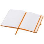 A5 hardback notebook with elastic closure and soft-touch finish, lined pages orange colour second view