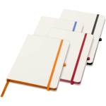 A5 hardback notebook with elastic closure and soft-touch finish, lined pages orange colour second multiple colours view
