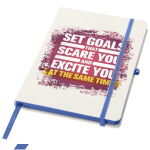 A5 hardback notebook with elastic closure and soft-touch finish, lined pages royal blue colour