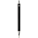 A5 hard cover notebook and blue ink pen set black colour third rear view