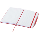 A5 hard cover notebook and blue ink pen set red colour second view