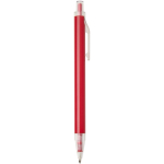A5 hard cover notebook and blue ink pen set red colour second side view