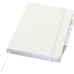 A5 hard cover notebook and blue ink pen set white colour