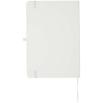 A5 hard cover notebook and blue ink pen set white colour second rear view