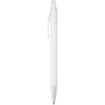 A5 hard cover notebook and blue ink pen set white colour side view