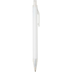 A5 hard cover notebook and blue ink pen set white colour second side view
