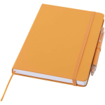 A5 hard cover notebook and blue ink pen set orange colour