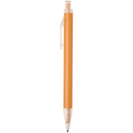 A5 hard cover notebook and blue ink pen set orange colour side view