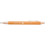 A5 hard cover notebook and blue ink pen set orange colour printed logo view 2