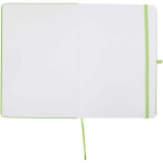 A5 hard cover notebook and blue ink pen set lime colour third front view