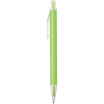 A5 hard cover notebook and blue ink pen set lime colour side view