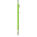 A5 hard cover notebook and blue ink pen set lime colour second side view