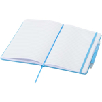 A5 hard cover notebook and blue ink pen set light blue colour second view