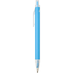 A5 hard cover notebook and blue ink pen set light blue colour side view