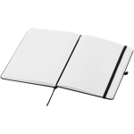 A5 hard cover synthetic leather notebook with ruled pages black colour second view