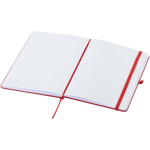 A5 hard cover synthetic leather notebook with ruled pages red colour second view