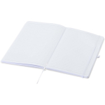 A5 hard cover synthetic leather notebook with ruled pages white colour second view