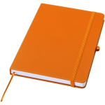 A5 hard cover synthetic leather notebook with ruled pages orange colour