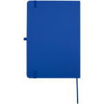 A5 hard cover synthetic leather notebook with ruled pages royal blue colour second rear view