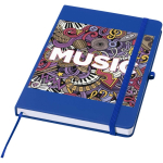 A5 hard cover synthetic leather notebook with ruled pages royal blue colour