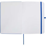 A5 hard cover synthetic leather notebook with ruled pages royal blue colour third front view