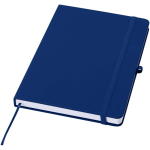 A5 hard cover synthetic leather notebook with ruled pages navy-blue colour