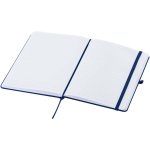 A5 hard cover synthetic leather notebook with ruled pages navy-blue colour second view