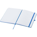 A5 hard cover synthetic leather notebook with ruled pages light blue colour second view