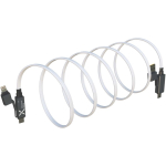 Magnetic retractable charging cable with dual input 60W grey colour third view