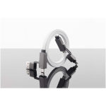 Magnetic retractable charging cable with dual input 60W grey colour fifth view