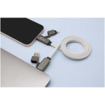 Magnetic retractable charging cable with dual input 60W grey colour lifestyle image 2